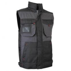 Gilet bodywarmer LMA 2058 SABLE taille 4 gris/noir multi-poches polyester