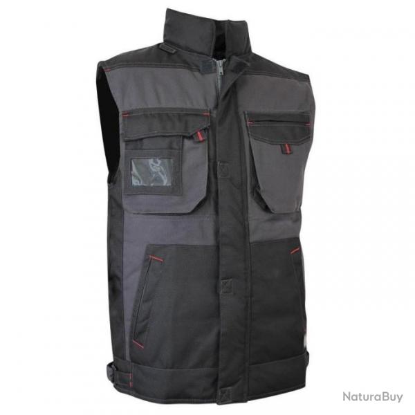 Gilet bodywarmer LMA 2058 SABLE taille 4 gris/noir multi-poches polyester