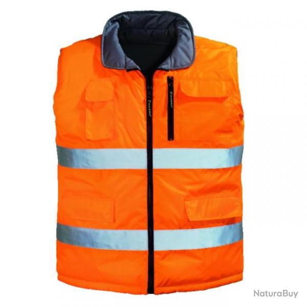 Gilet de scurit rversible Coverguard Hi-Way taille L classe 2 orange/gris