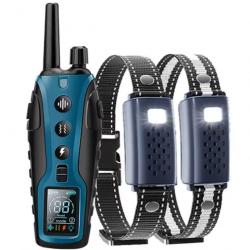 2 colliers de dressage électrique pour chien bleu - 4 modes - manuel en français - livraison gratuit