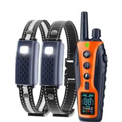 2 colliers de dressage électrique pour chien orange - 4 modes - manuel en français - livraison gratu