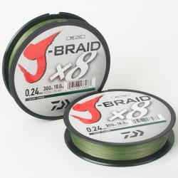 TRESSE J BRAID 300M 8 BRINS VERTE 0.42mm / 46.5kg