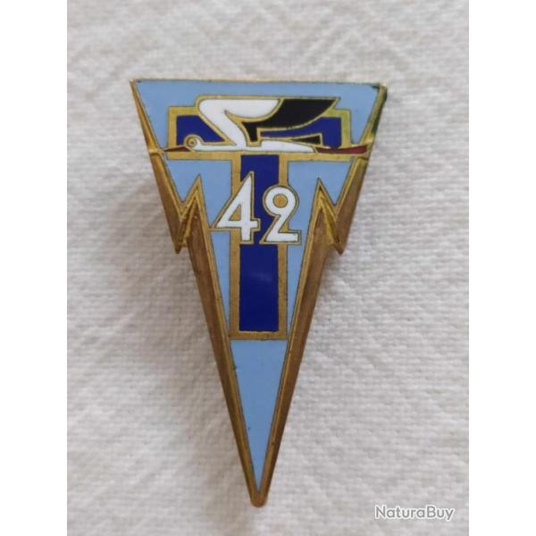 INSIGNE TRANSMISSIONS 42 REGIMENT TRANSMISSION FABRICANT ANDRE MARDINI INDOCHINE ALGERIE