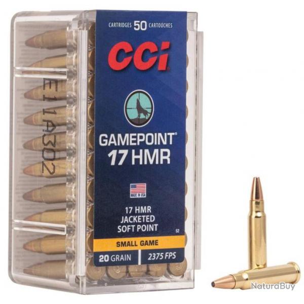 Cartouches CCI .17 HMR Gamepoint 20 grains CCi Gamepoint .17HMR 20 grains