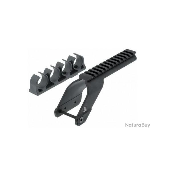 Rail Picatinny et porte cartouches pour Maverick 88 / Mossberg 500 - 590 - UTG RAIL PICATINNY + PORT