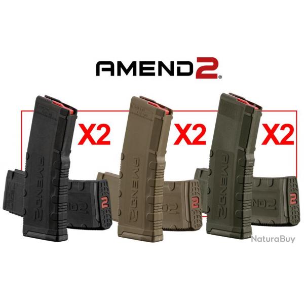 Pack 6 chargeurs AMEND2 30 coups 3 couleurs PACK 6 CHARGEURS AMEND2 NOIR + TAN + OD GREEN