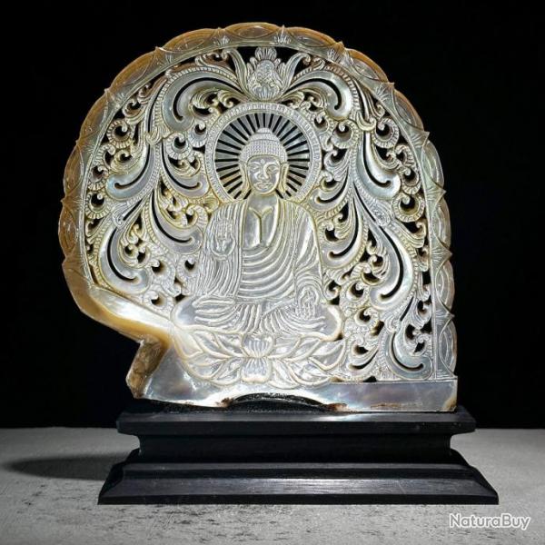 Coquille de Nacre Grave - Motif Bouddha