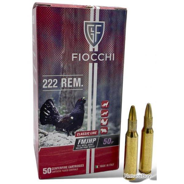 50 Munitions FIOCCHI cal.222 Rem FMJHP 50gr