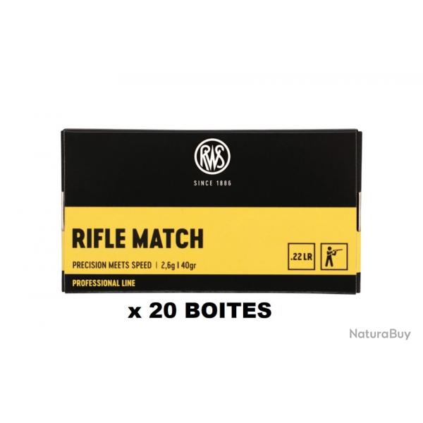 1000 Balles Calibre 22LR RWS RIFLE MATCH