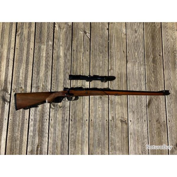 Carabine de Chasse  Verrou Artisanale systme Mauser Cal 7x64 + Lunette habicht