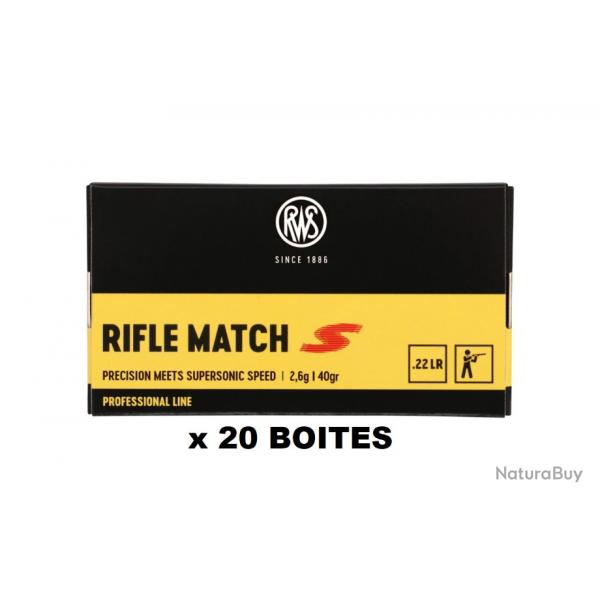 1000 Balles Calibre 22LR RWS RIFLE MATCH S