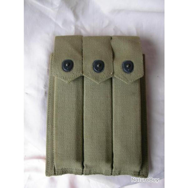 WW2 US POUCH PORTE CHARGEUR MILITAIRE AMRICAIN DE THOMPSON 30 CPS DE L USMC DAT 1942 TBE 39-45