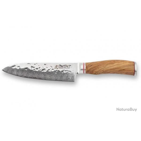 Wusaki 8003 Couteau Japonais Santoku lame de 17 cm Damas