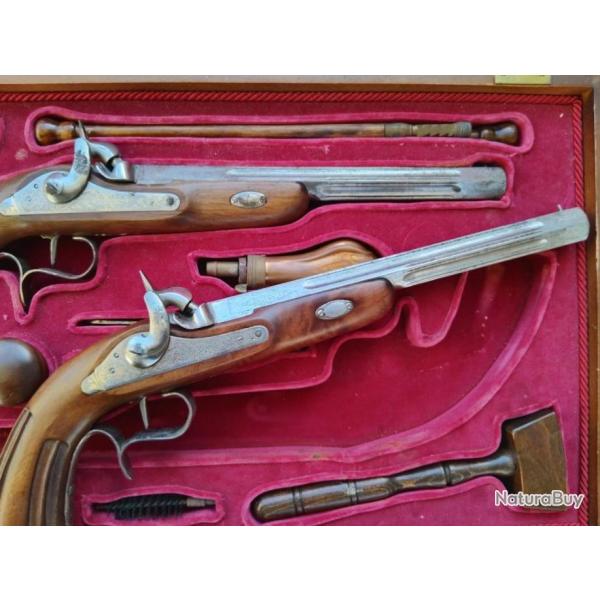 1 SANS RESERVE - Coffret complet pistolets de Duel style Lepage Lefaucheux