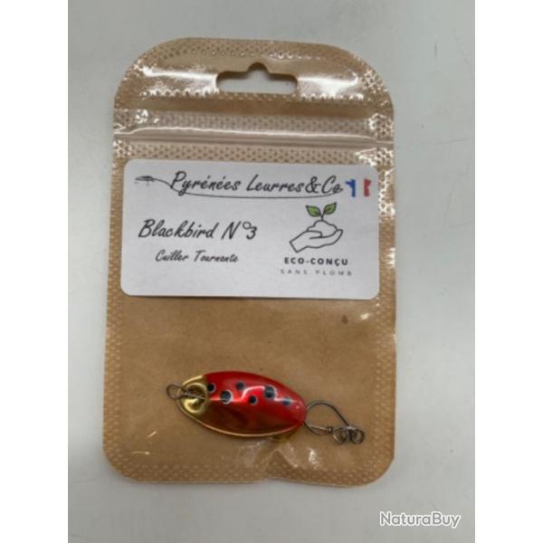 cuillere tournante Pyrnes Leurres Blackbird n3 5,6g or rouge