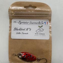 cuillere tournante Pyrénées Leurres Blackbird n3 5,6g argent rouge