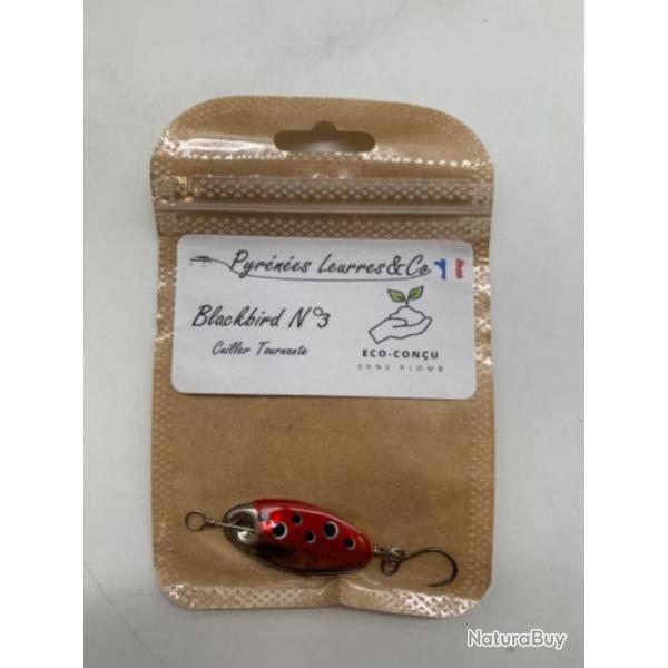 cuillere tournante Pyrnes Leurres Blackbird n3 5,6g argent rouge