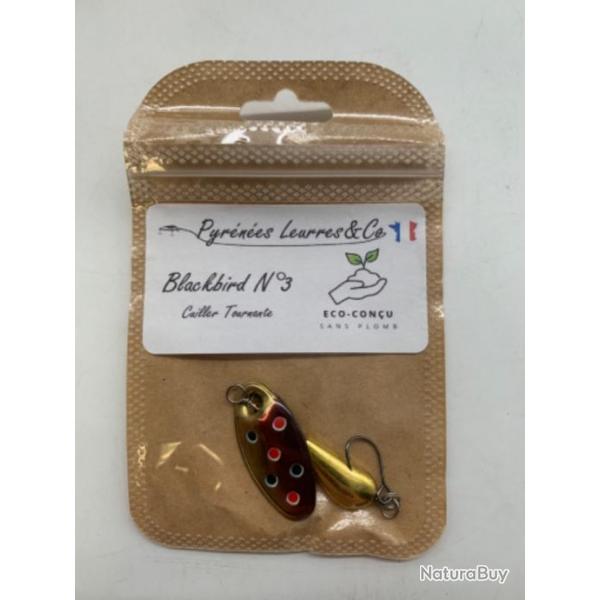 cuillere tournante Pyrnes Leurres Blackbird n3 5,6g or fario