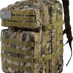 Sac à Dos Tactique Militaire Survie 45L Étanche Grande Capacité Randonnée Chasse Alpinisme Escalade