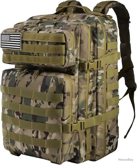 Sac à Dos Tactique Militaire 45L Grande Capacité Molle Camping Trekking Escalade Pêche Chasse Vert - Sacs à dos tactiques et défense (14695330 Sac à Dos Tactique Militaire 45L Grande Capacité Molle Camping Trekking Escalade Pêche Chasse Vert - Sacs à dos tactiques et défense (14695330
