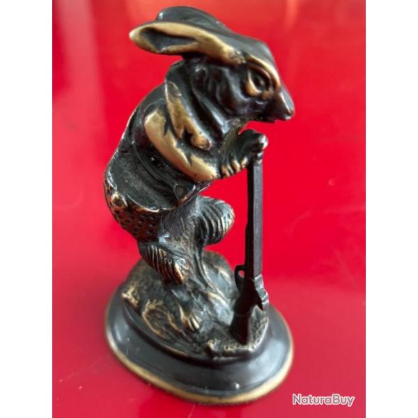 Sculpture vintage en bronze  Lapin Chasseur, Alphonse-Alexandre Arson, XIXme