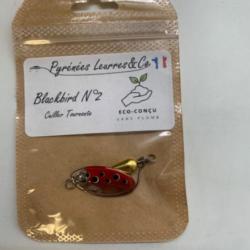 cuillere tournante Pyrénées Leurres Blackbird n2 3,3g argent rouge