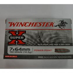 1 BOITE DE 20 MUNITIONS WINCHESTER 7X64 POWERPOINT 162 GR / 10.5 G NEUVE