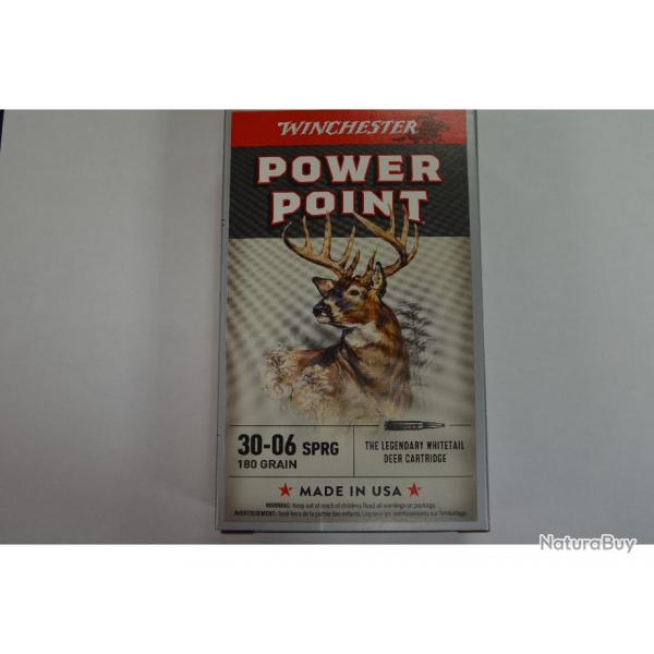 1 BOITE DE 20 MUNITIONS WINCHESTER 30-06 POWER-POINT 180 GR/11.7G NEUVE