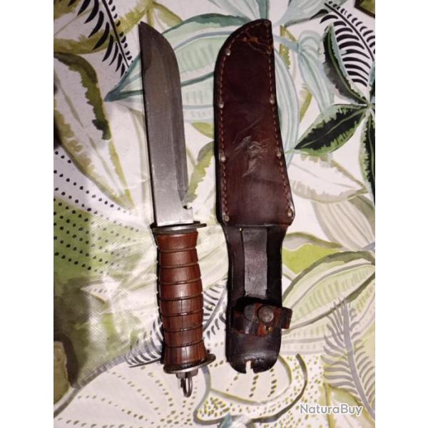 Couteau US EGW KNIFE Manche en bois
