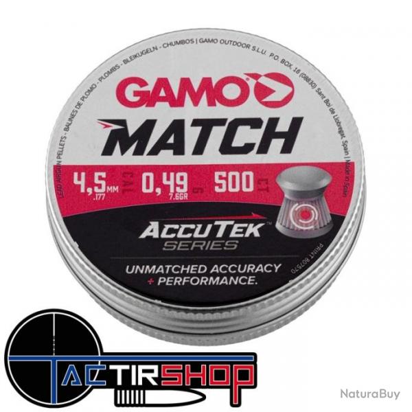 500 Plombs Gamo Match Accutek 4.5mm