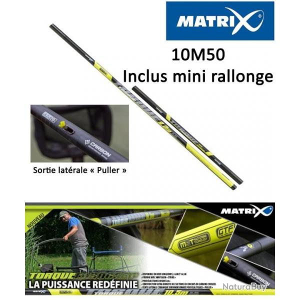 Canne Coup / Carpodrme Matrix Torque Euro Carp Pole 10m50 + Mini rallonge Canne seule