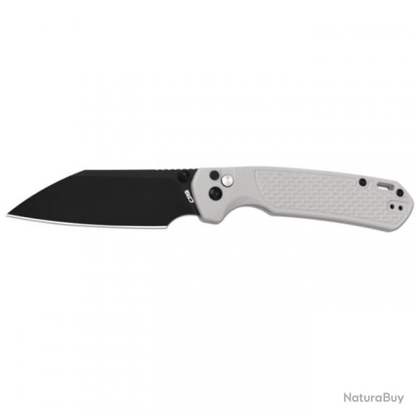 Couteau CJRB Large Pyrite Light Gray Lame Wharncliffe Acier AR-RPM9 Manche FRN IKBS Clip J1945LBGY