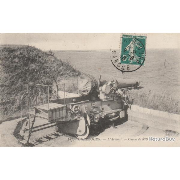 CPA - CHERBOURG L'Arsenal -canon de 320  mm.court N108