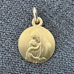 Médaille religieuse neuve -pendentif or massif 9 carats - Marie - catholique - Chrétien