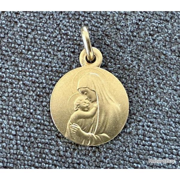 Mdaille religieuse neuve -pendentif or massif 9 carats - Marie - catholique - Chrtien