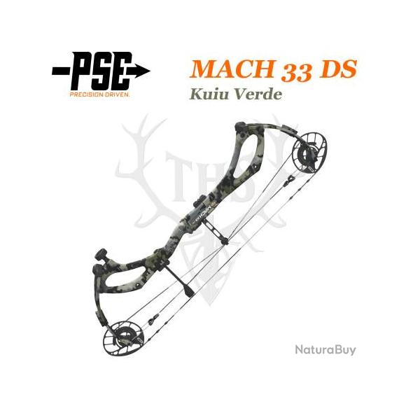 PSE MACH 33 DS - Arc de Chasse 2025 en Carbone Rapide et Ultra-Lger 50-60# Gaucher Kuiu Verde 2.0