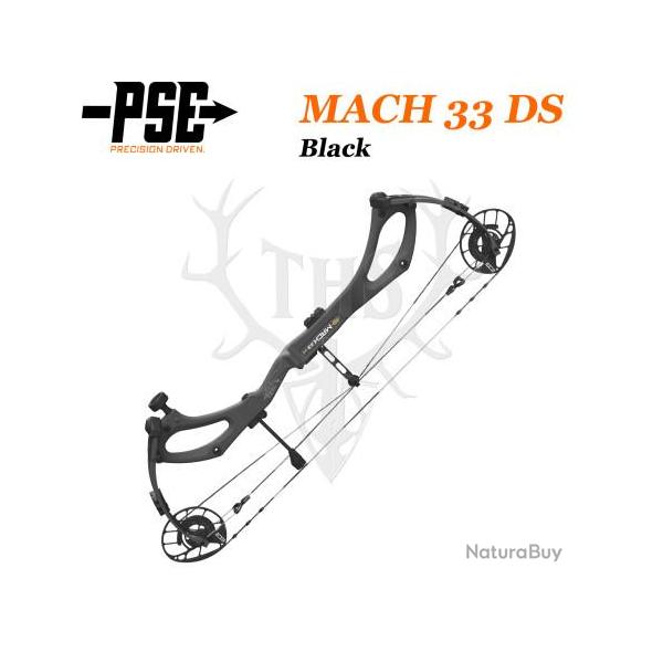 PSE MACH 33 DS - Arc de Chasse 2025 en Carbone Rapide et Ultra-Lger 50-60# Gaucher Black