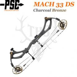 PSE MACH 33 DS - Arc de Chasse 2025 en Carbone Rapide et Ultra-Léger 50-60# Gaucher Charcoal/Bronze