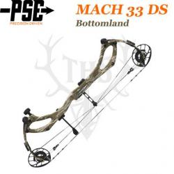 PSE MACH 33 DS - Arc de Chasse 2025 en Carbone Rapide et Ultra-Léger 50-60# Gaucher Mossy Oak Bottom