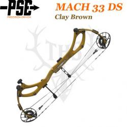 PSE MACH 33 DS - Arc de Chasse 2025 en Carbone Rapide et Ultra-Léger 50-60# Gaucher Clay Brown