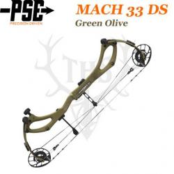 PSE MACH 33 DS - Arc de Chasse 2025 en Carbone Rapide et Ultra-Léger 50-60# Gaucher Green Olive