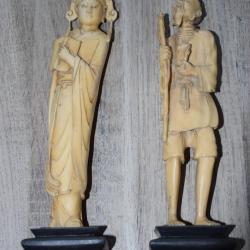 Lot Collection de 2 Statuettes Asiatiques