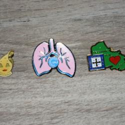 Lot Collection 3 Pins Santé