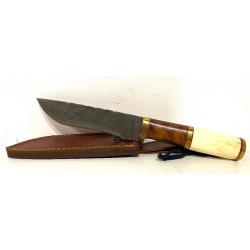 Ancien Couteau poignard de chasse Perkin Knives lame Damas