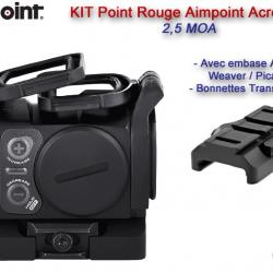 KIT Point Rouge AIMPOINT ACRO C-2 - 2,5 MOA - Montage amovible et Bonnettes