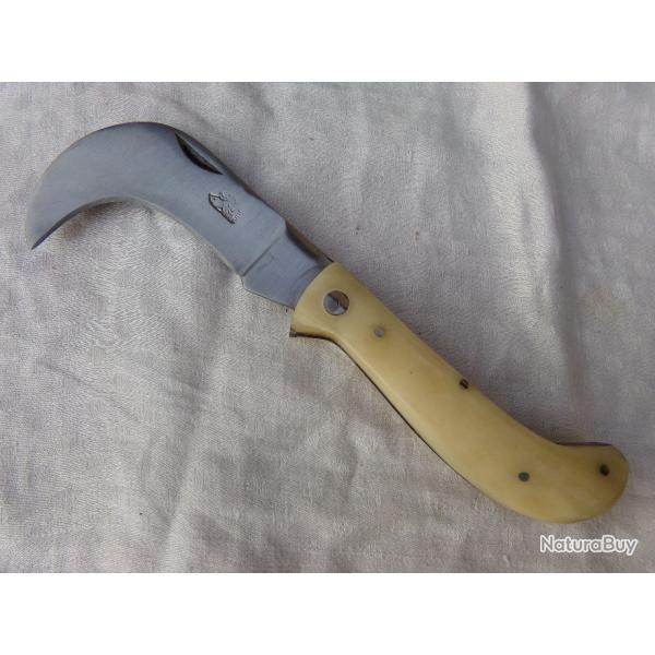 couteau serpette Herisson manche os - longueur 18 cm