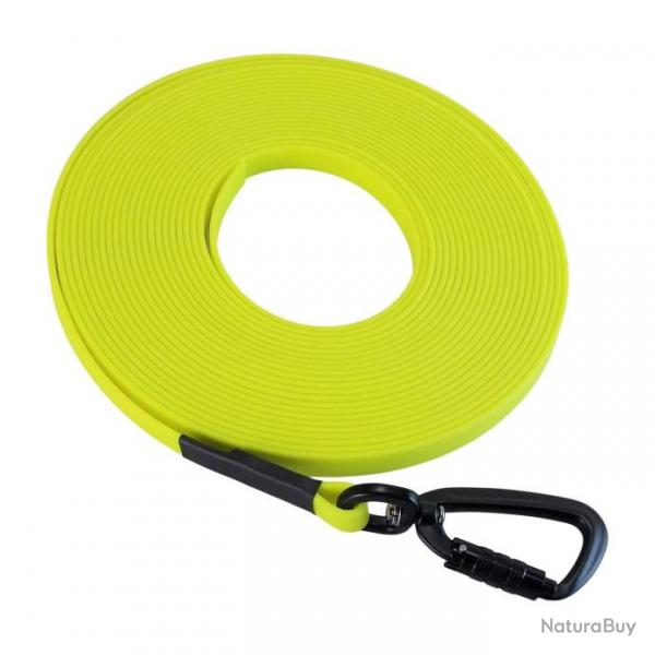 Longe BIOTHANE Twist-Lock 13 mm jaune fluo 3 m SANS poigne