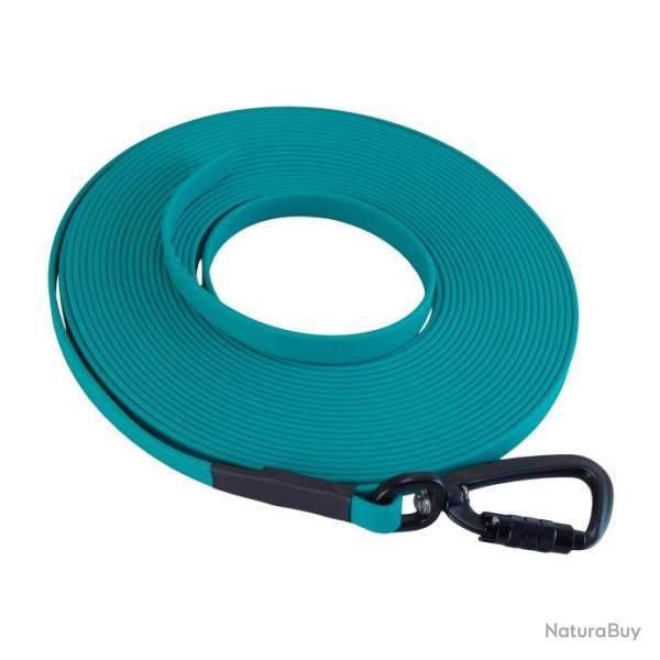 Longe BIOTHANE Twist-Lock 13 mm 3 m SANS poigne Turquoise