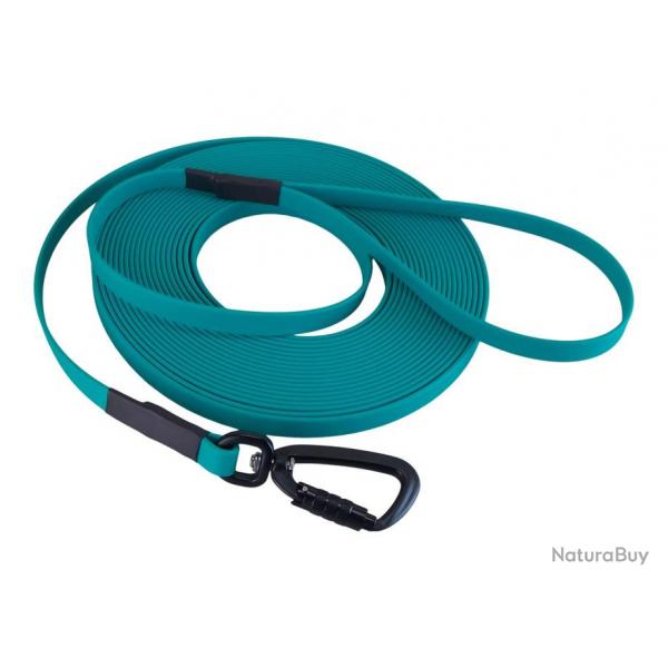 Longe BIOTHANE Twist-Lock 13 mm 3 m AVEC poigne Turquoise