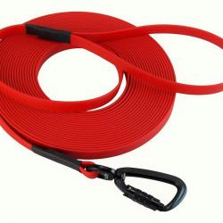 Longe BIOTHANE Twist-Lock 13 mm Rouge 10 m AVEC poignée